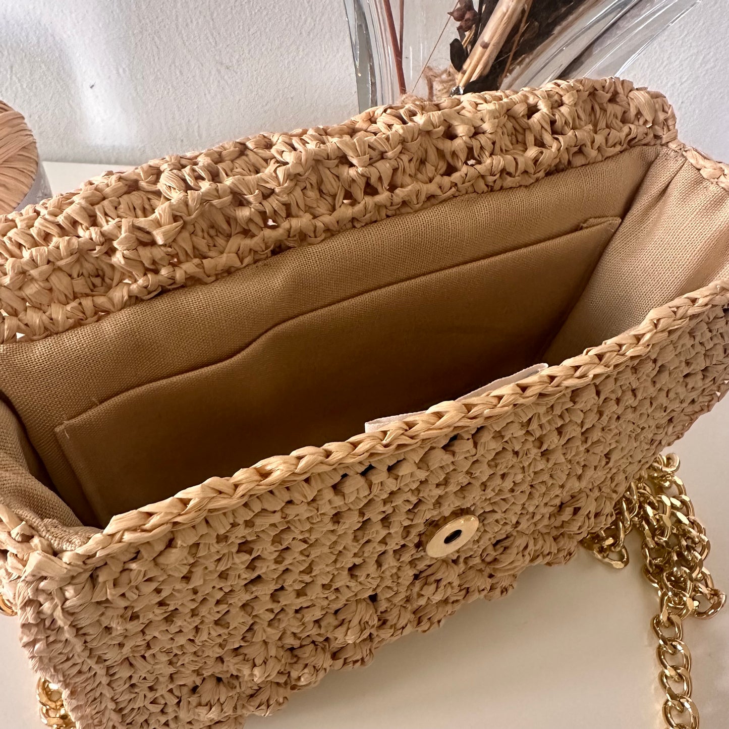 Bubble bag mini in rafia